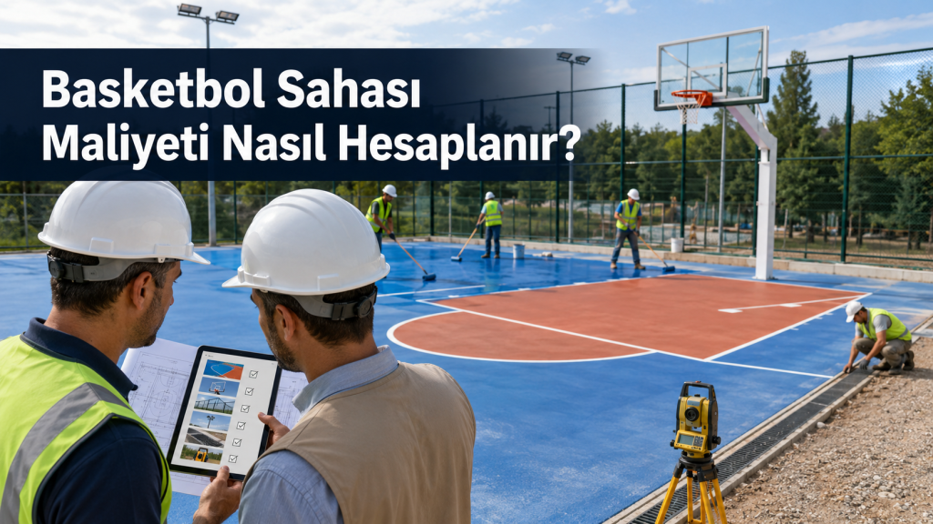 Basketbol sahası yapım maliyetini belirleyen zemin kaplama, pota, çevre çiti, drenaj ve aydınlatma uygulamaları